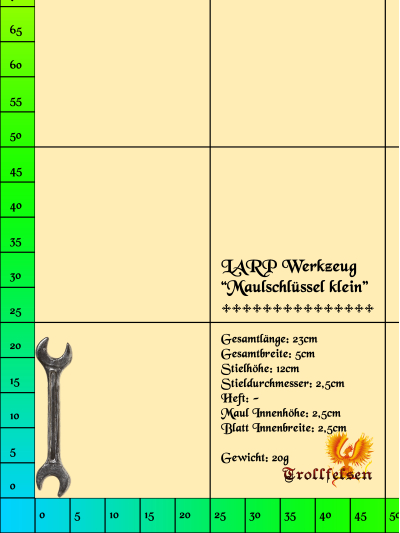 Trollfelsen_LARP_Werkzeugkoffer_Werkzeug_027 Maulschlüssel klein-Maße